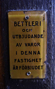 Bettleri förbjudet skylt