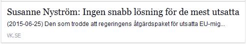 Klicka här för att gå till artikeln i VK, 2015-06-25