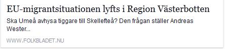 Klicka här för att gå till artikeln i Folkbladet, 2015-06-04