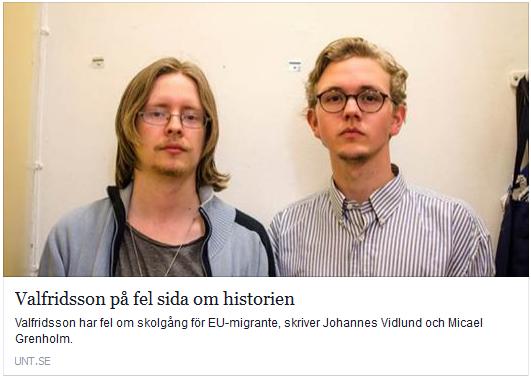 Klicka här för att gå till insändaren i UNT, 2016-02-03